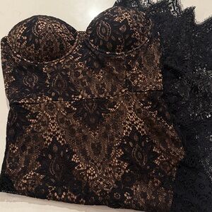 JLUXLABEL Black Lace Slip Dress